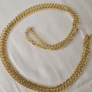 BELLEZA 34" LONG ITALY 14KT GE GOLD TONE MULTI CHAIN  NECKLACE